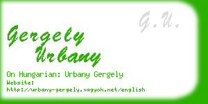 gergely urbany business card